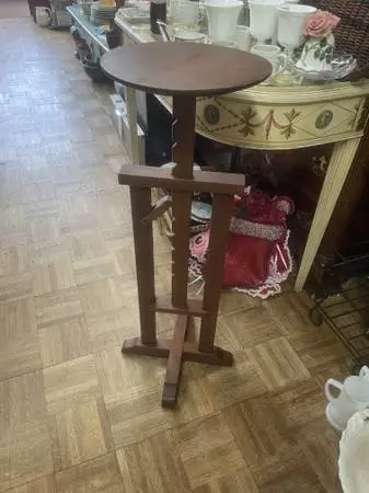 Vintage shaker style wood adjustable table plant stand candle stand