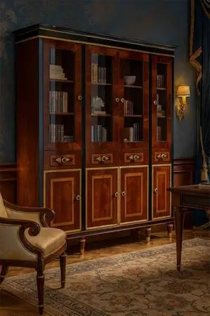 Luxury Solid Wood Walnut Bookcase