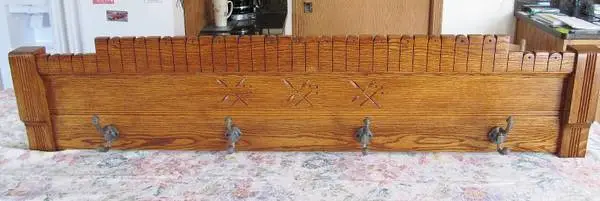 Wall Mounted Coat Rack Created From Antique/Vintage Headboard