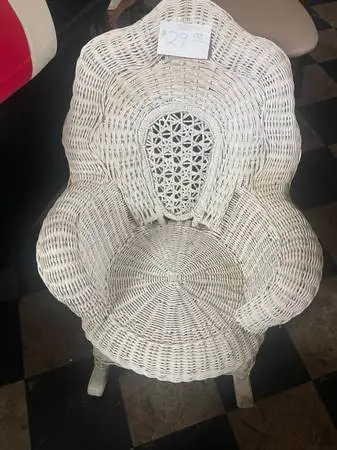 Child size, antique wicker rocker
