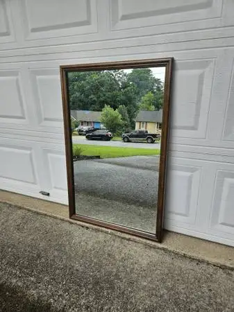Mid-Century Modern rectangular wall mirror