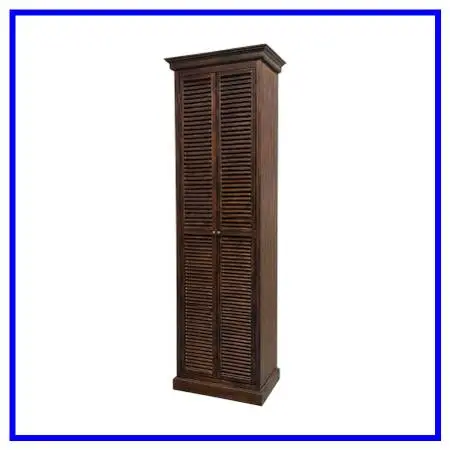 Reclaimed Wood Two-door Louvered Storage Cabinet