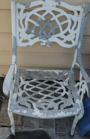 Vintage Wrought Iron Arm Outdoor Chair