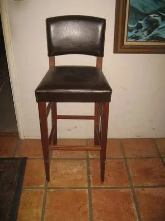 3- Leather Bar Stools-Bar height 30 Seat Height