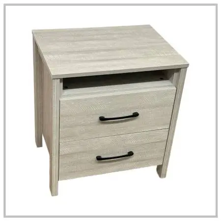 Galano Modern Nightstand, Dusty Gray Oak