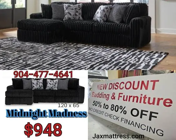 Black midnight madness sofa new