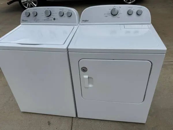 Silver panel Whirlpool washer and dryer large load capacity