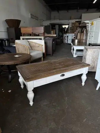 Augusta 48in Cottage Style Coffee Table with Drawer