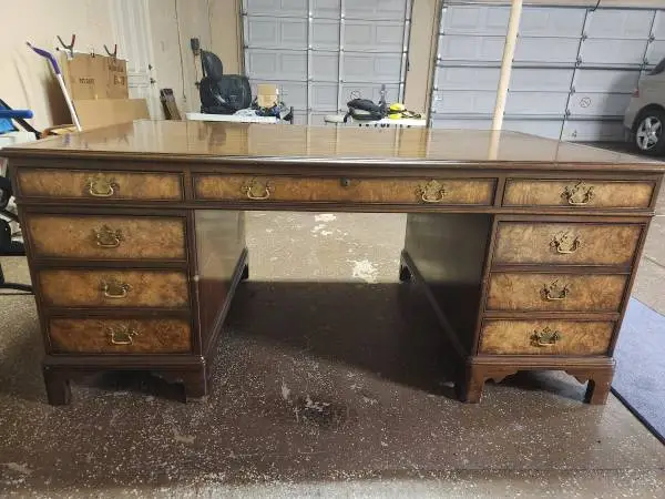 Antique Partner desk by Kittinger (maker of White House furniture)
