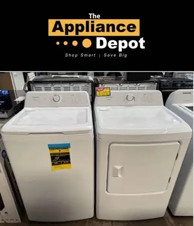 New Frigidaire Top Load Washer & Gas Dryer Set