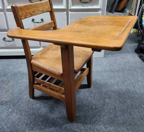 Vintage Oak School Desk