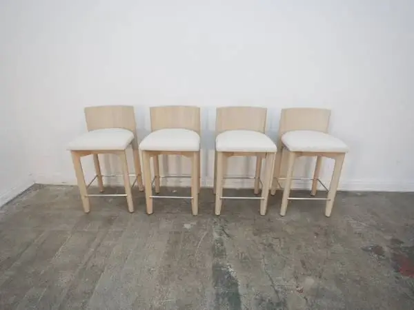 Set of 2 Maiden Home The Delancey Counter Stool - Costa Leather Sesame