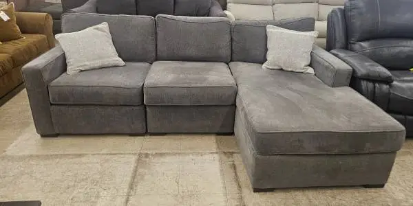 Modern Gray Chaise Sectional Sofa - FREE DELIVERY