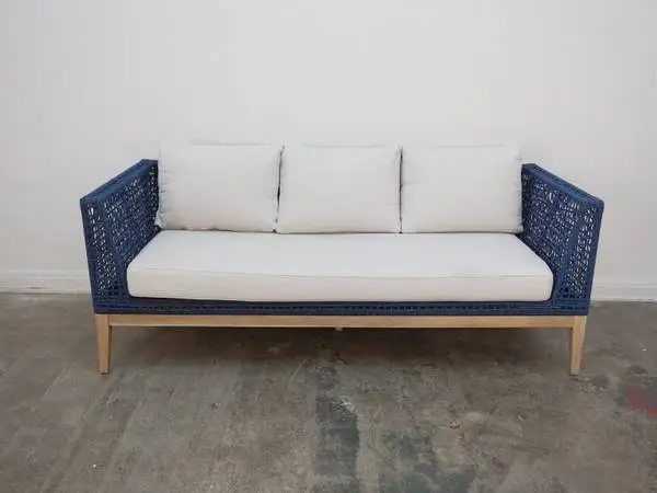 Crew II 78 Acacia + Navy Rope Outdoor Sofa $499.00 78w X 33 D x 29