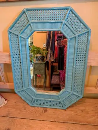Vintage Faux Wicker Mirror