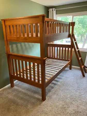 Solid Oak Wood Bunk Twin Bunk Bed