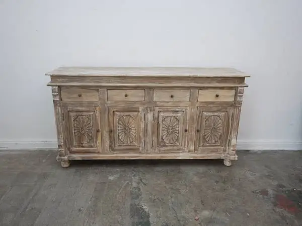 Light wood Rustic Sideboard with cabinets & Drawers