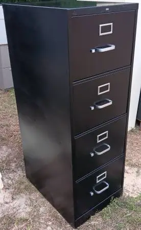HON,4-Drawer,Legal-Size File Cabinet,Black,File Followers