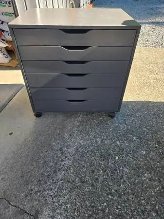 6-Drawer IKEA ALEX Dark Gray 6- (Pair) Units on Casters