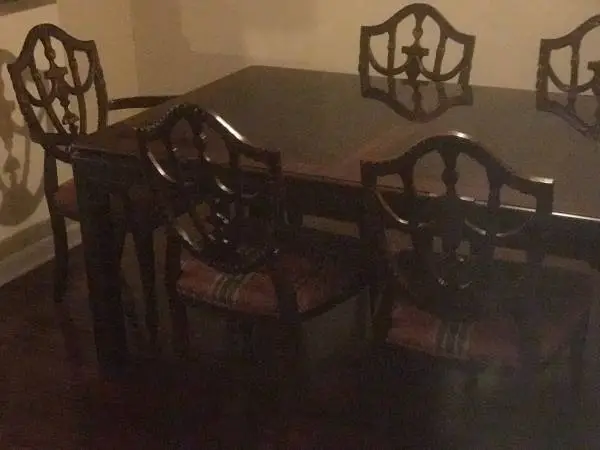 Dining table and 6 chairs