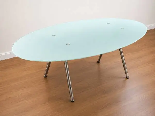 Rare IKEA GALANT Oval Frosted Glass Desk | Choice of A-Legs or T-Legs