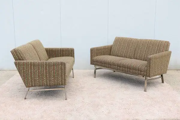 Mid-Century Modern Jack Cartwright Kelly Settee Lounges - a Pair