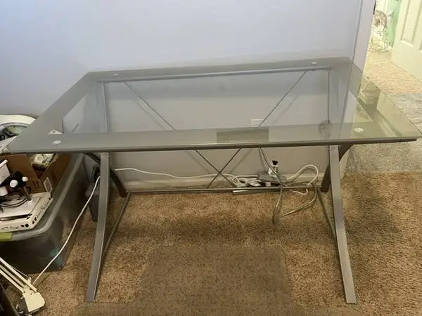 Glass top desk