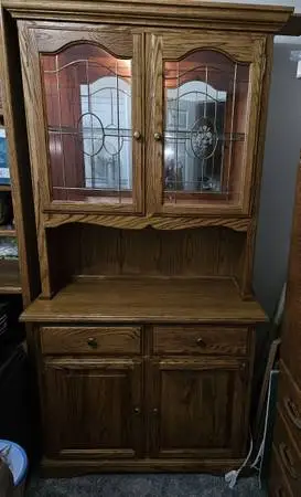 Buffet hutch cabinet with light +  storage