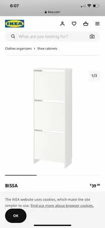 ALREADY ASSEMBLED BISSA Shoe Cabinets – Like New, Excellent Condition