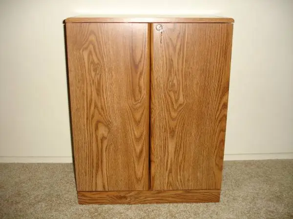 Sauder Wood Media Cabinet with Shelves and Locking Doors