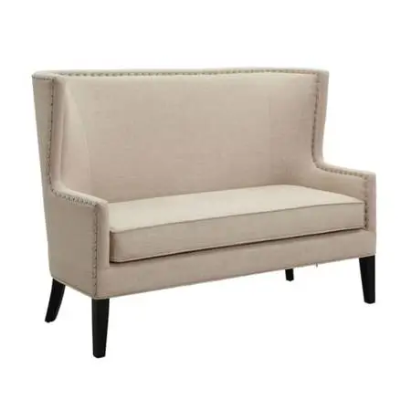 Williams Home Furnishing Cuenca Love Seat Bench high wingback couch Beige/creamy