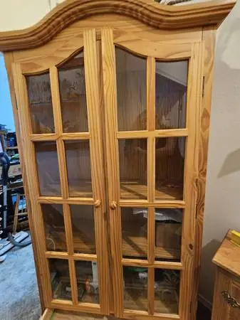 Beautiful tall pine cabinet with draw