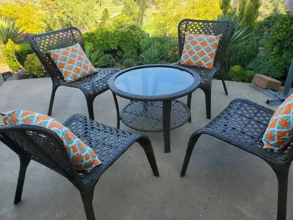 Outdoor -- Resin Wicker Patio Set - Dark Brown Tones