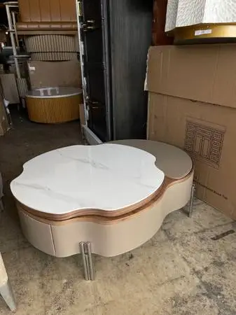 Coffee Table Creative Lift-Top with Faux Marble Top & Drawer