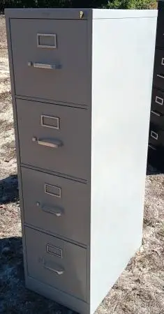 HON,4-DR,Letter,Stone Gray,Vertical File Cabinet,Lock-Key,Filing Rails