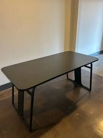 Large Sturdy Modern Dining Table - Dark Java Brown