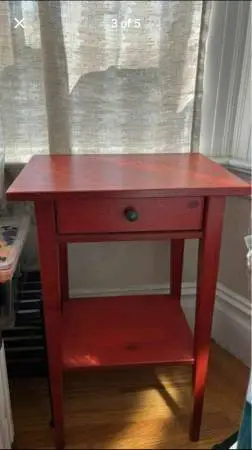 Modern Slender Wood Nightstand with a single drawer