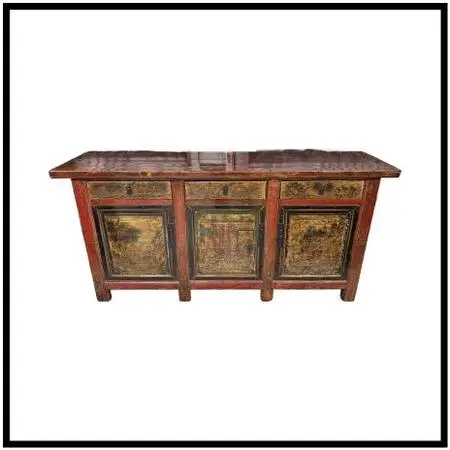 Antique Mongolian Sideboard, Late 19th Century