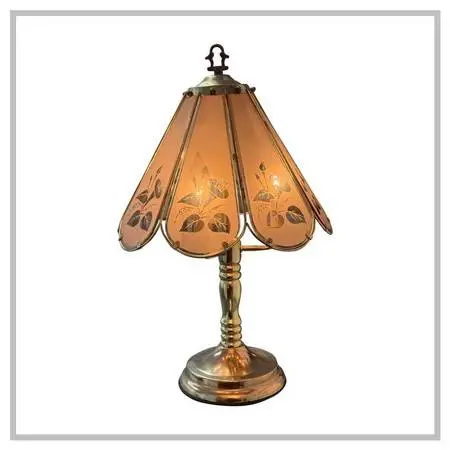 Marco Polo Floral Etched Glass Table Lamp