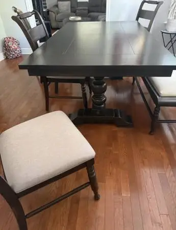 Dining Room Table, Chairs, Bench, China Cabinet Set