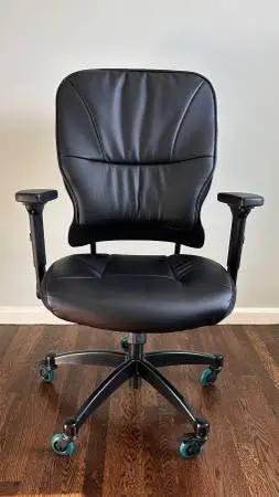 Office Star 2900 Leather Managers Office Chair Gunmetal Finish Base