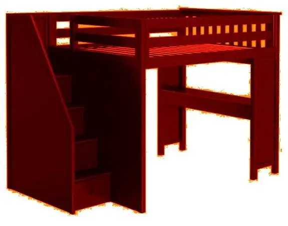 Bunk bed (with staircase drawers and desk)