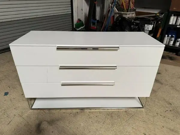 Modloft Bowery 49W 3 Drawer White Dresser / Storage Credenza