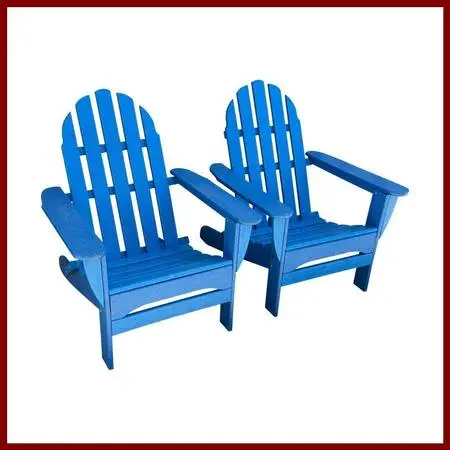 Polywood Folding Adirondack Outdoor Chairs, Pair