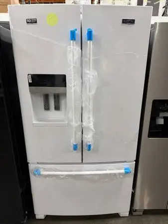 Maytag 25 cu. ft. French Door Refrigerator in White with POWER COLD Fe