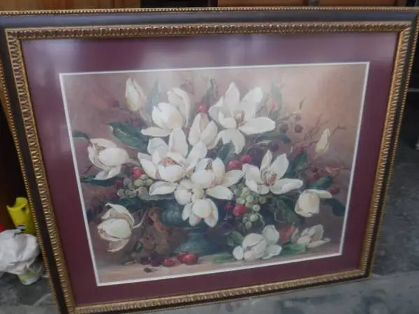 Large Framed Floral Print