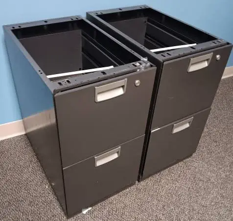 Steelcase,2 Drawer,Letter-Size File Cabinet,Desk Pedestal,Gray,1 Left