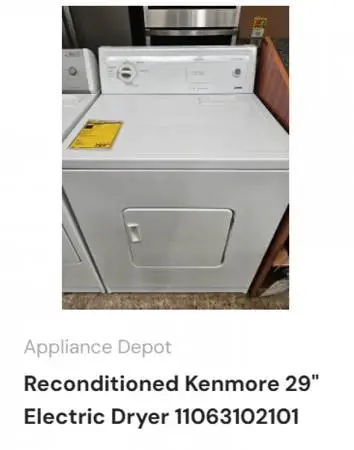Reconditioned Kenmore 29 Electric Dryer 11063102101