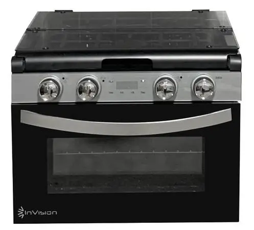 InVision 17 Digital RV Gas Range 3-Burner oven