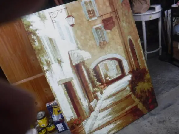 Large Oil Painting Italian Chateau